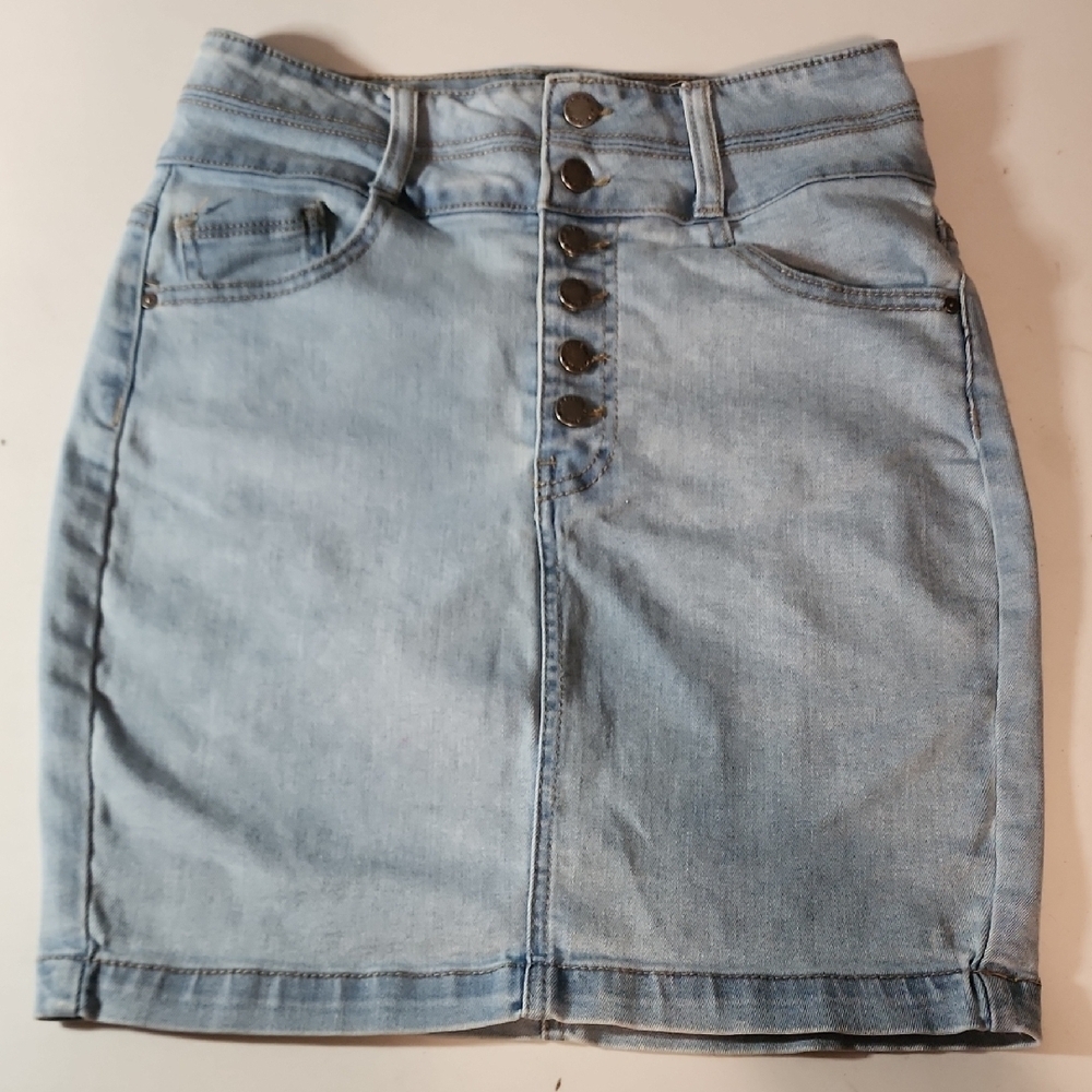 Wax Jean Trendy Light Blue Denim Pencil Skirt In Size Small